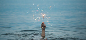 sparkler in water creativity sparked